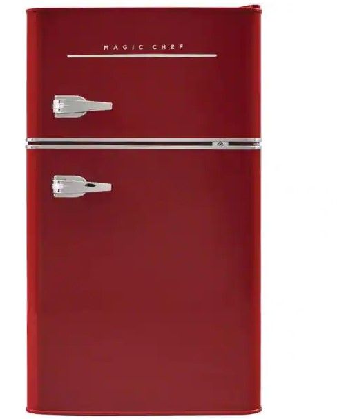 Photo 1 of Magic Chef Retro 3.2 cu. ft. 2 Door Mini Fridge in Red