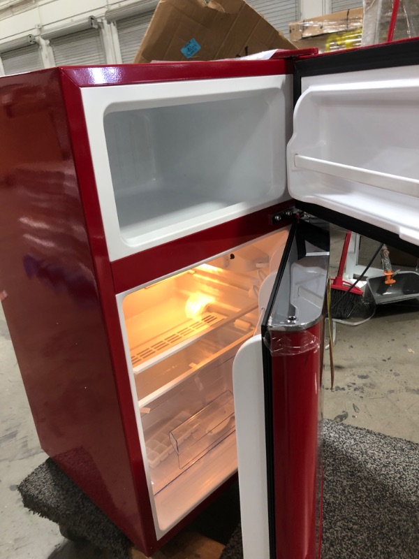 Photo 1 of Magic Chef Retro 3.2 cu. ft. 2 Door Mini Fridge in Red