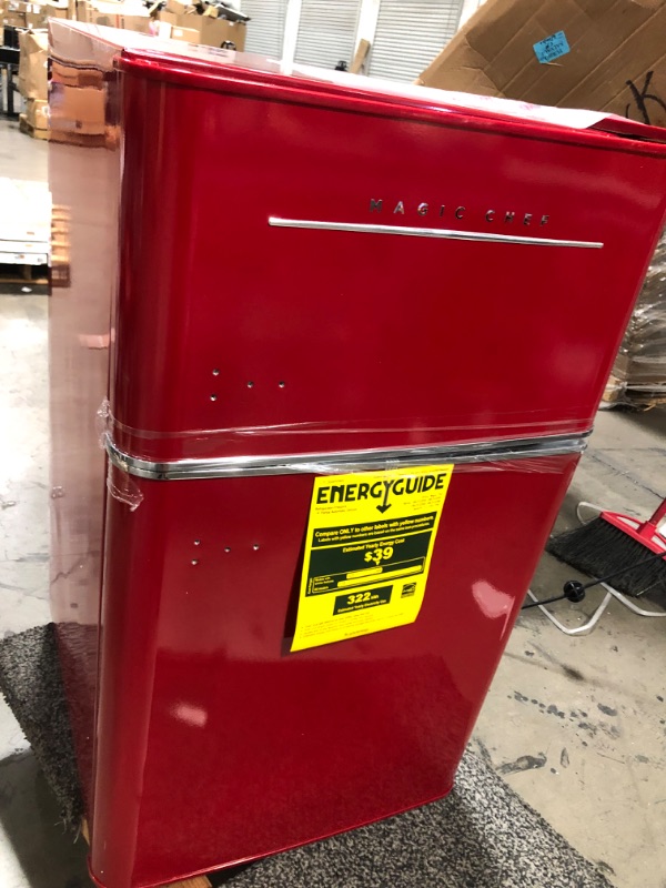 Photo 8 of Magic Chef Retro 3.2 cu. ft. 2 Door Mini Fridge in Red