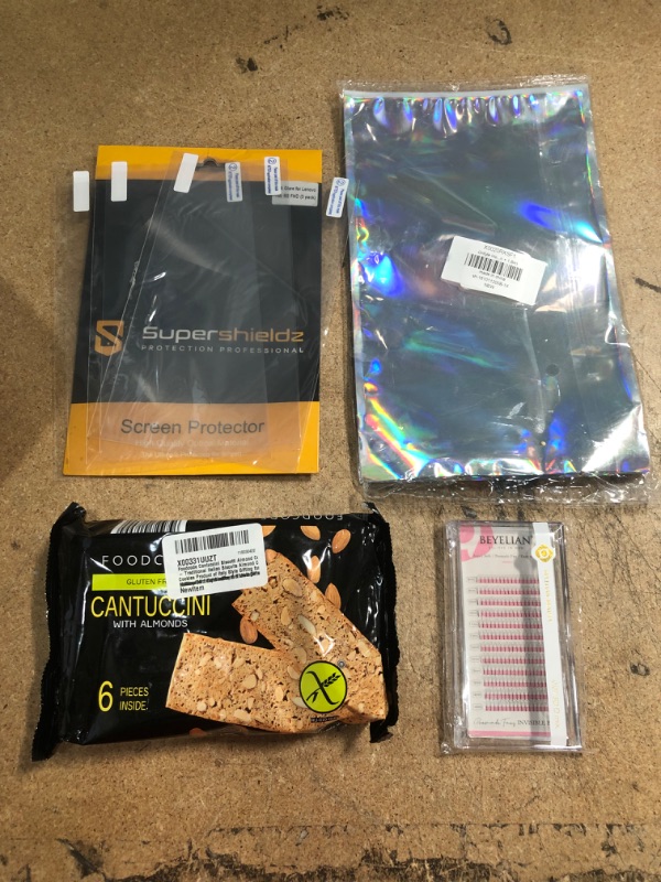 Photo 1 of *cookies: EXPIRES June 2022 - NONREFUNDABLE*
Miscellaneous Bundle (biscotti almond cookies, 3D-0.07-D lash extensions, 3 pack 8in. tab m8 FHD screen protectors, and 25 pack 6.5 x 9.1 x 1.6 in. hologram bags)