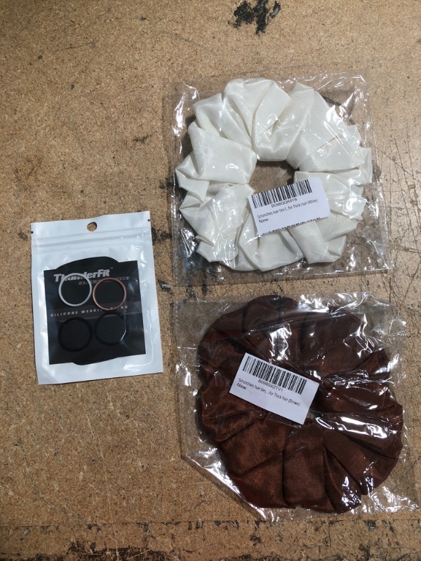 Photo 1 of Accessory Bundle (2 pack scrunchies and 4 pack silicone wedding rings - size 12)
