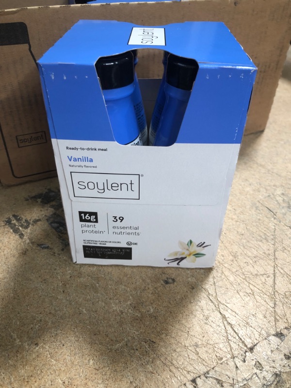 Photo 1 of *EXPIRED March 2022 - NONREFUNDABLE*
Soylent Vanilla Plant Protein Meal Replacement Shake, 11 Fl Oz, 4 Bottles - Packaging and Flavor May Vary
