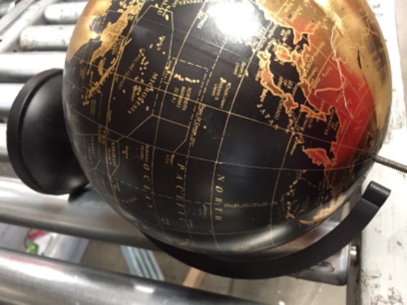 Photo 4 of **DAMAGED** Abbott Collections AB-57-LATITUDE-10 8 in. Globe on Stand&#44; Gold & Black
