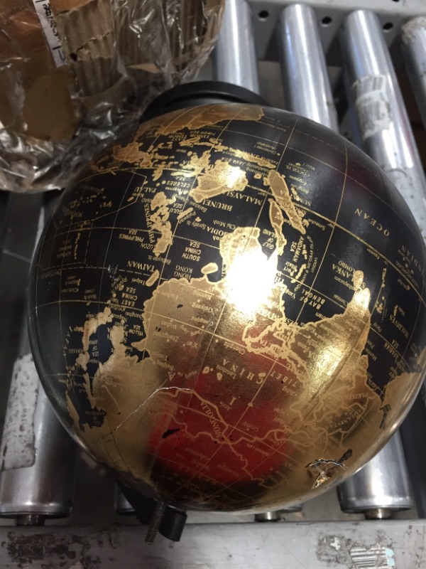 Photo 3 of **DAMAGED** Abbott Collections AB-57-LATITUDE-10 8 in. Globe on Stand&#44; Gold & Black
