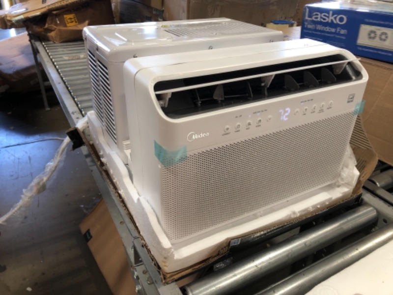 Photo 2 of Midea 8,000 BTU U-Shaped Smart Inverter Window Air Conditioner–Cools up to 350 Sq. Ft., Ultra Quiet with Open Window Flexibility, Works with Alexa/Google Assistant, 35% Energy Savings, Remote Control 19.17 x 21.97 x 13.46 inches

