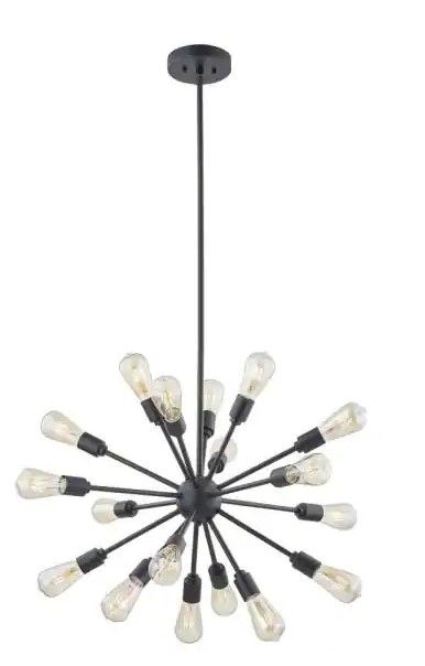 Photo 1 of 18-Light Matte Black Sputnik Sphere Chandelier
