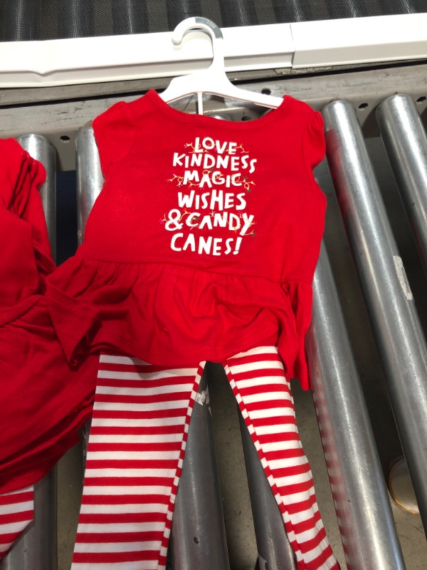 Photo 2 of size 18m-6pk-Toddler Girls' Holiday Long Sleeve Top & Striped Leggings Set - Cat & Jack™
