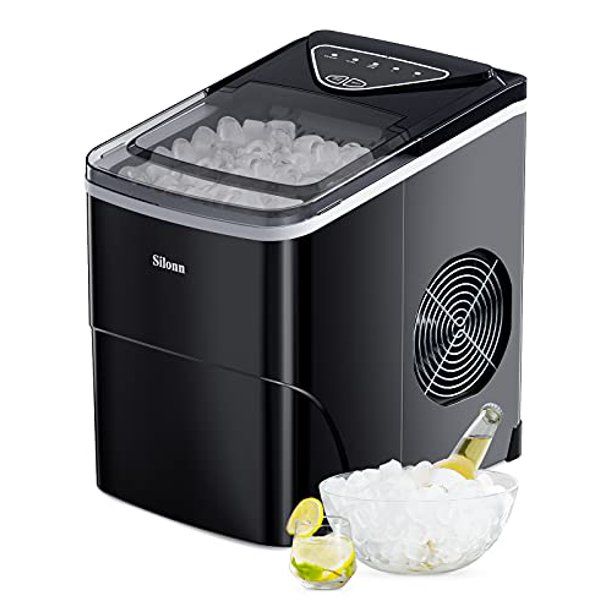 Photo 1 of Silonn Ice Makers Countertop 9 Bullet Ice Cubes Ready in 6 Minutes, 26lbs in 24Hrs Portable Ice Maker Machine Self-cleaning, 2 Sizes of Bullet-shaped Ice for Home Kitchen Office Bar Party
