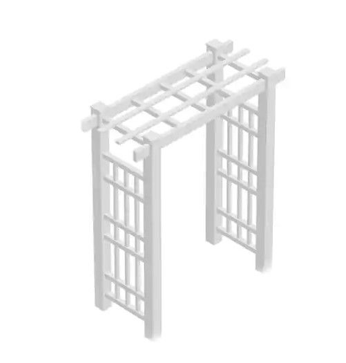 Photo 1 of **INCOMPLETE**- MISSING COMPONENTS**-BOX 2 OF2 - 85 in. x 72 in. x 30 in. White Vinyl PVC Windsor Arbor
