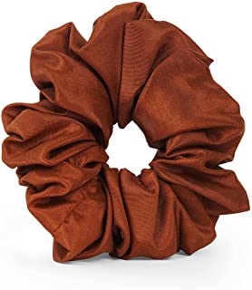 Photo 1 of 2 Scrunchies hair ties for women thin hair - Silk Scrunchies for women hair - Big Scrunchies for Thick Hair (Brown)