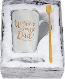 Photo 1 of 2 Mugs for Dad, World's Okayest Dad Mug, Funny Dad Mugs, Fathers Day Mugs for Dad from Kids, Funny Dad Mugs from Daughter Son, Dad Coffee Mugs for Christmas Birthday, Dad Mugs 14 Oz Gray Marble
