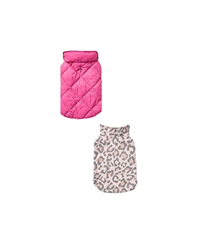 Photo 1 of 32 Degrees 2 Pack Winter Dog Coat | Quilted and Fleece Vest for Cold Weather | Puppy to Extra Large Breed Sizes, Pink Animal/Pink, X-Small
