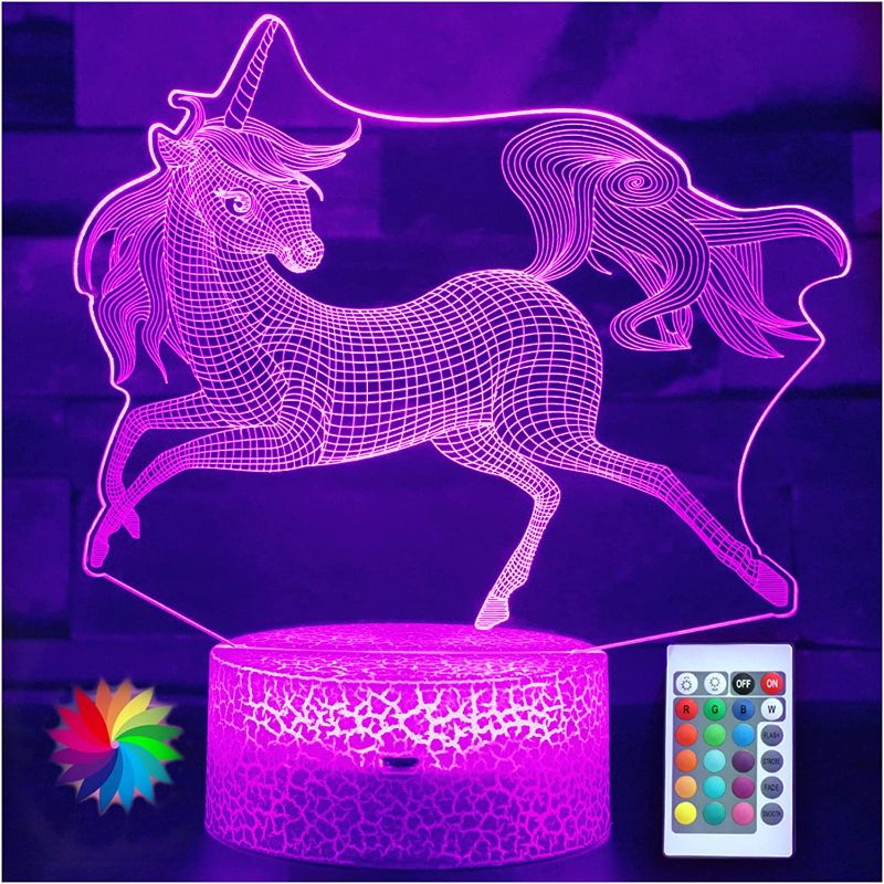 Photo 1 of Unicorn Gifts for Girls, Unicorn Lamp for Kids with Remote & Smart Touch, Dimmable Unicorn Light with 7 Colors+16 Colors Changing, Unicorn Toys for Girls 2 3 4 5 6 7 8 9 10 Year Old Girl Gifts