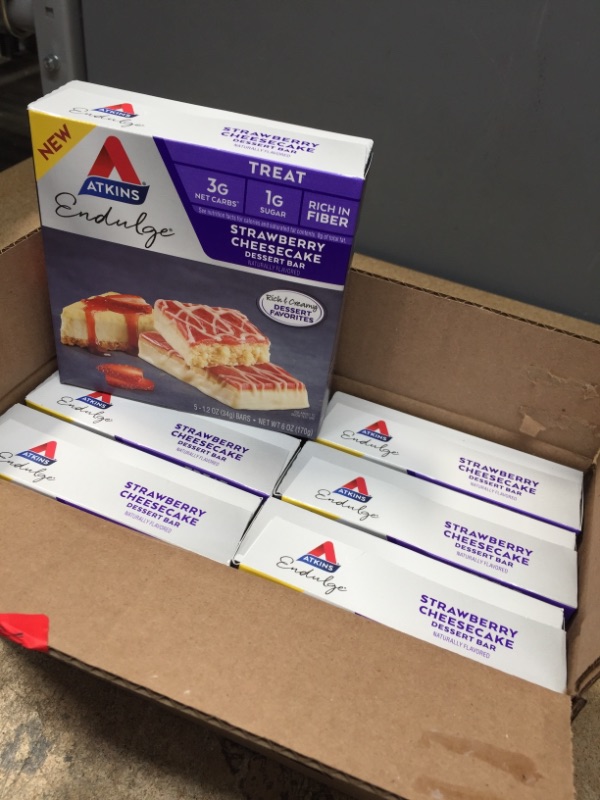 Photo 2 of *NO RETURNS-BEST BY 7/22* Atkins Endulge Treat Strawberry Cheesecake Dessert Bar. Rich and Creamy Dessert Favorites. Keto-Friendly. (30 Bars)
