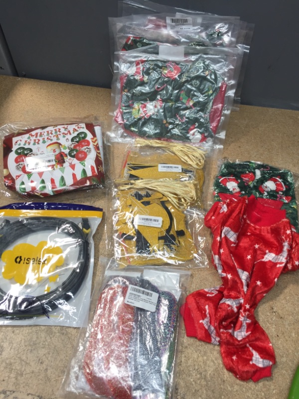 Photo 1 of *BUNDLE OF GRADUATION DECOR/XMAS DECOR/XMAD DOG PJS SIZE SMALL/AWG SHIELDED LSZH BLACK PATCH CORD*