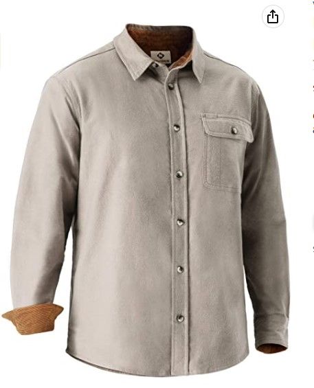 Photo 1 of NAVISKIN Men's Thermal Flannel Shirt Long Sleeve Button Down Plaid Shirt Outdoor Wear SIZE 2XL
