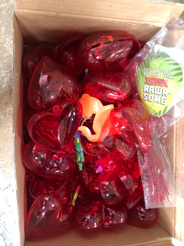 Photo 2 of 28 Packs Valentines Dinosaur Party Favors Dinosaur Keychains Filled Hearts and Valentine’s Day Cards for Kids Classroom Exchange, Dinosaur Party Favors for Kids Valentine Gift & Game Prizes