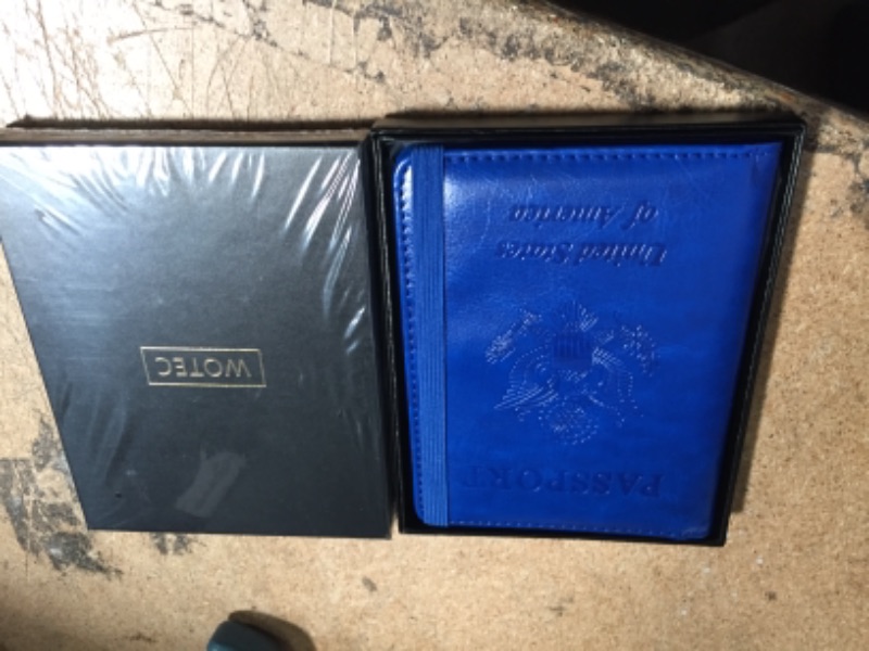 Photo 1 of Bundle of 2
Wotec Passport Holder with CDC Vaccination Card Protector Slot, RFID Blocking, 4 Card Slot with Pen and SIM Card Tray Pin, Blue