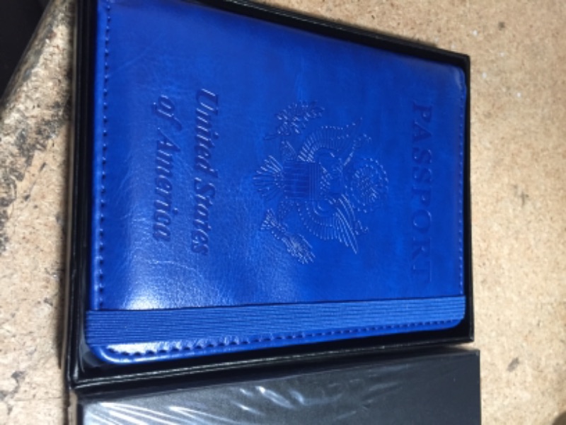 Photo 3 of Bundle of 2
Wotec Passport Holder with CDC Vaccination Card Protector Slot, RFID Blocking, 4 Card Slot with Pen and SIM Card Tray Pin, Blue