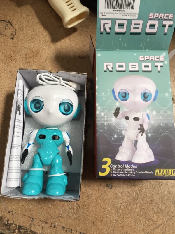 Photo 3 of [2022 New] Smart Robots Toy for Kids, with Talking Recording and Gesture Sensing Mini Robot Travel Toys for Stocking Stuffers Birthday Gift, Present for 3-9 Years Old Kids Boys Girls (Blue)