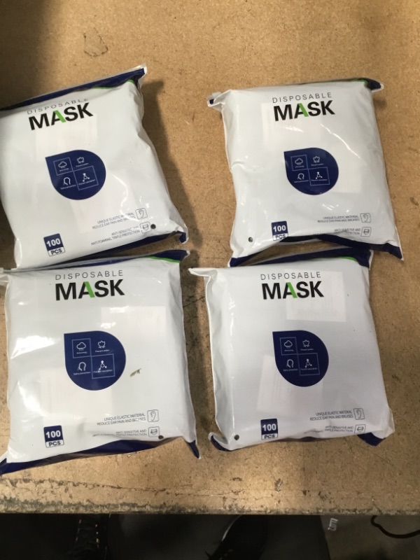 Photo 1 of 100PCS 3 Ply Black Disposable Face Mask Filter Protection Face Masks 4 pack 
