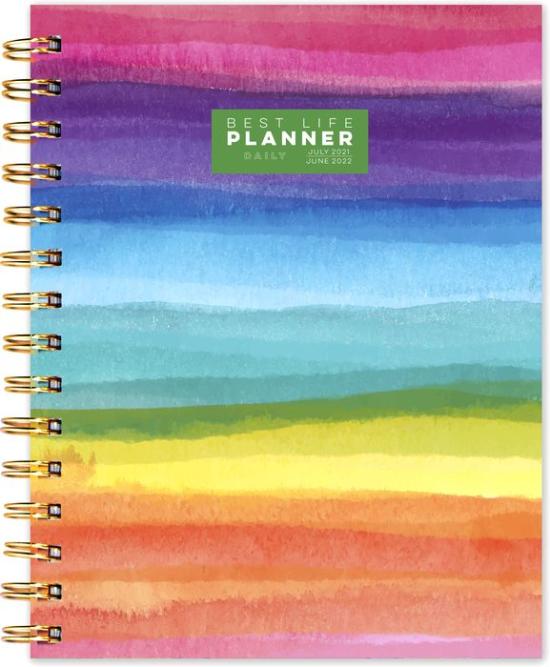 Photo 1 of 2022 Painted Rainbow Best Life Luxe Daily/Monthly Academic 12 month Planner
