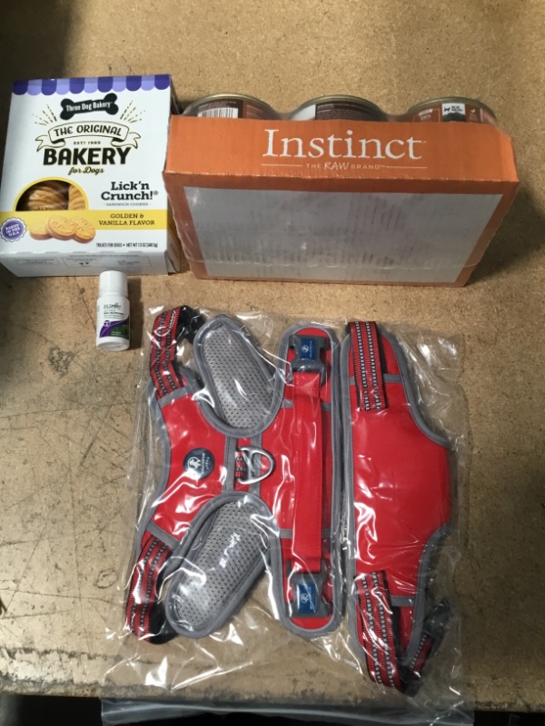 Photo 1 of **non refundable** BUNDLE OF ASSORTED DOG ITEMS-Treats and Food (EXP NOV 2023/OCT 2024), Harness l-xl and Fish Water Conditioner 