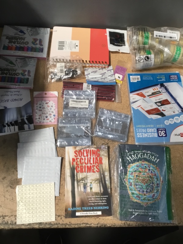 Photo 1 of BUNDLE OF ASSORTED HOME/STATIONARY ITEMS- Cfraft, Office, Book Items 
