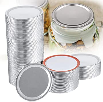 Photo 1 of (80-Count) Canning Lids, Regular Mouth Mason Jar Lids, Leak Proof Split-type Lids with Silicone Seals Rings for Kerr and Ball Canning Jars, Food Storage 2  pack 
