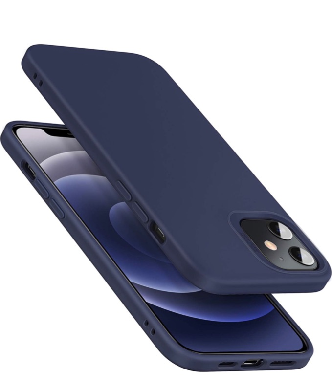 Photo 1 of ESR Premium Silicone Designed for iPhone 12 Case and iPhone 12 Pro Case, Shockproof Liquid Silicone Case (2020) [Soft Touch Gel Rubber] [Full-Body Protection] [Microfiber Lining], 6.1" - Navy Blue 2 pack 