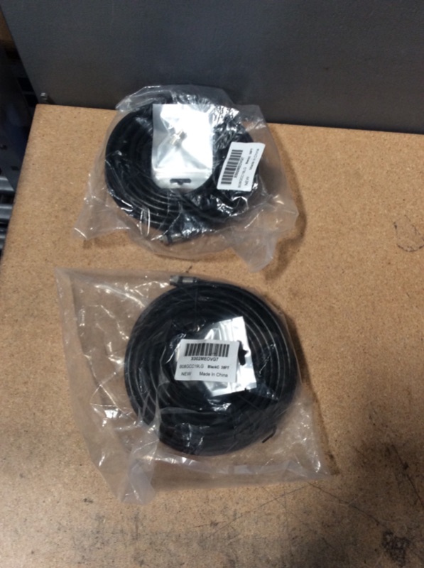 Photo 2 of GTOTd Coaxial Cable (35 Feet) with RG6 Coax Cable Connector (F-Type Cable Extension Adapter 1X) Black Coax Satellite TV 75 Ohm Cable 2 pack 
