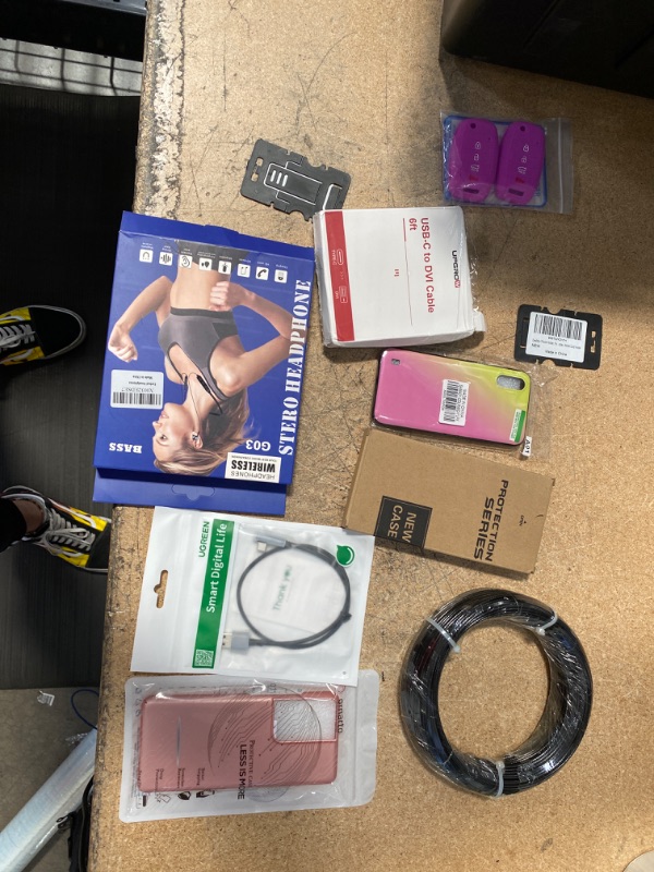Photo 1 of ASSORTED AMAZON SAMSUNG/ANDROID CASE/SCREEN PROTECTOR BUNDLE WITH ACCESSORIES/CABLES 6FT AND 164 FT 