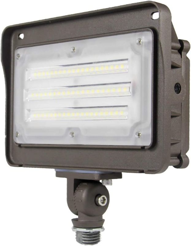 Photo 1 of  LED Flood Light Outdoor with Dusk to Dawn Photocell, 50W 6500LM IP65 Waterproof Adjustable Knuckle Mount LED Flood Lights 5000K 100-277V ETL Listed
