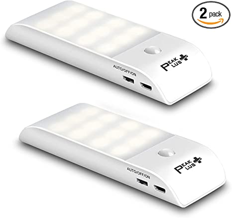 Photo 1 of LED Closet Lights Motion Sensored Rechargeable Battery Stick On Lights (2 Pack) - Peak Plus
