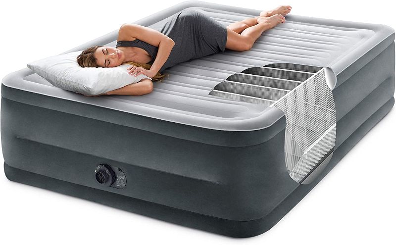 Photo 1 of (Major Use) Intex Dura-Beam Deluxe Comfort Plush Air Mattress Series with Internal Pump
