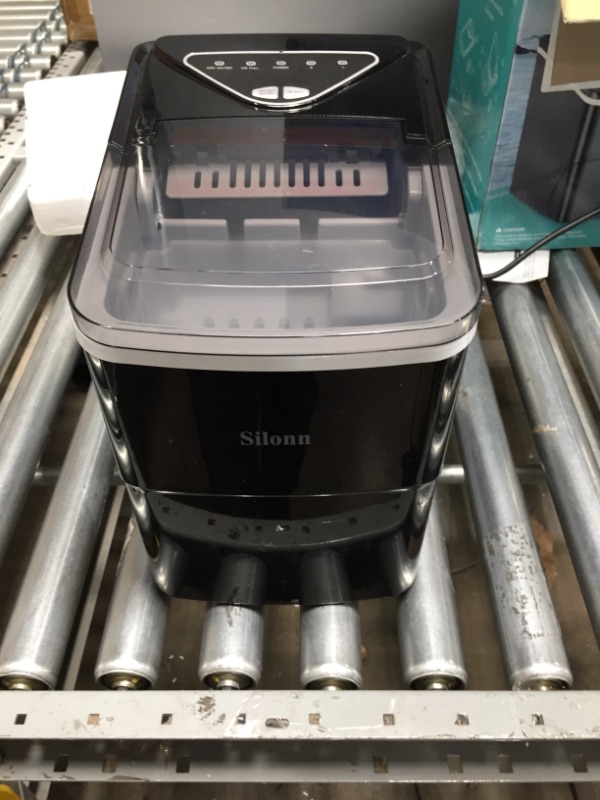 Photo 1 of *** PARTS ONLY ***Silonn Ice Makers Countertop, 9 Cubes Ready in 6 Mins, 26lbs in 24Hrs, Self-Cleaning Ice Machine with Ice Scoop and Basket, 2 Sizes of Bullet Ice for Home Kitchen Office Bar Party
