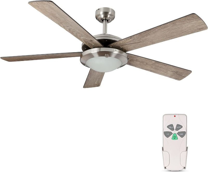 Photo 1 of 52 Inch Modern Style Indoor Ceiling Fan with Dimmable Light Kit and Remote Control,