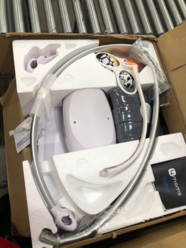Photo 1 of 4moms® mamaRoo 4 Multi-Motion™ Baby Swing, Bluetooth Baby Rocker with 5 Unique Motions, Cool Mesh Fabric, Dark Grey
