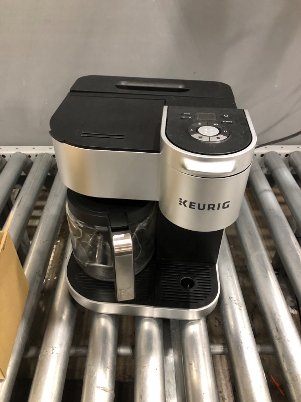 Photo 2 of **NON FUNTIONAL PARTS ONLY**
Keurig K-Duo Special Edition Coffee Maker, Single Serve and 12-Cup Drip Coffee Brewer, Compatible with K-Cup Pods and Ground Coffee, Silver