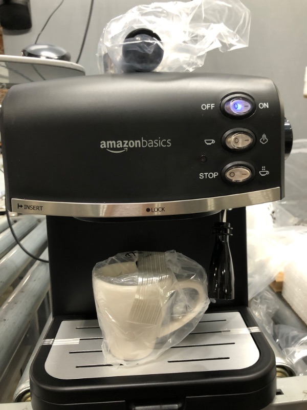 Photo 3 of Amazon Basics Espresso Machine and Milk Frother

**tested, powers on// used 
