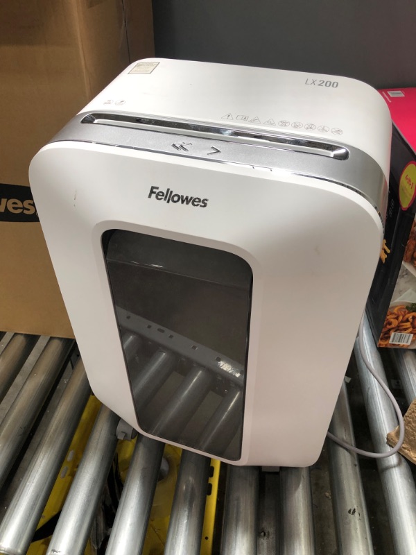 Photo 2 of Fellowes LX20M 12 Sheet P-4 Micro-Cut, Heavy Duty Paper Shredder for Office, 100% Jam Proof (White)
