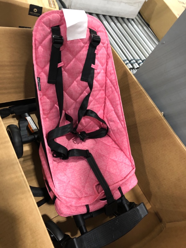 Photo 2 of Dream On Me, Coast Stroller Rider, Lightweight, One hand easy fold, Travel Ready, Sturdy, Adjustable Handles, Soft-Ride Wheels, Easy to push, Pink
