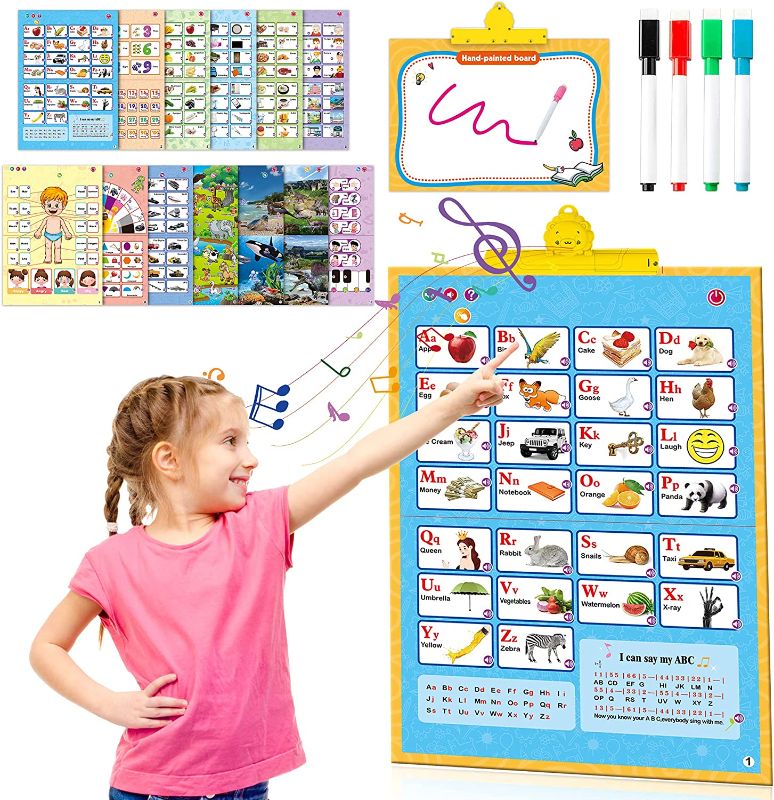 Photo 1 of ABC Learning Toys for Toddlers 3-5, Electronic Interactive Alphabet Wall Chart, Talking ABC & 123s & Music & Piano for Kids, Speech Therapy Toys...
