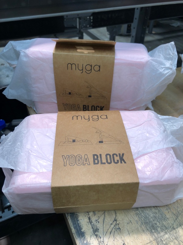 Photo 2 of 2 pack - Myga Foam Yoga Block - High Density EVA Foam Block for Yoga, Pilates & Fitness - Ideal for Supporting Poses, Balance & Flexibility - Lightweight, Moisture-Proof & Odour Resistant
