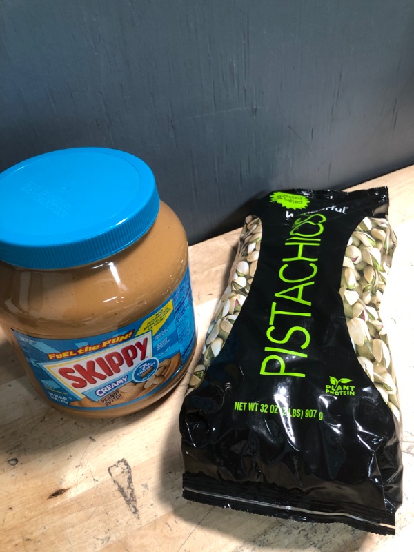 Photo 4 of **no refunds** BB- 1/14/23, 8/7/22, BUNDLE, SKIPPY Creamy Peanut Butter, 64 Oz, 
AND, Wonderful Pistachios, Roasted and Salted Nuts, 32 Ounce

