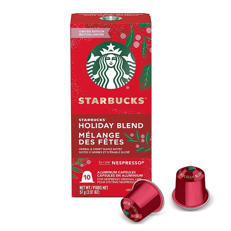 Photo 1 of **no refunds** BB- 17.6.22 BUNDLE OF 2 Starbucks by Nespresso Holiday Blend Coffee Capsules 10-Count
