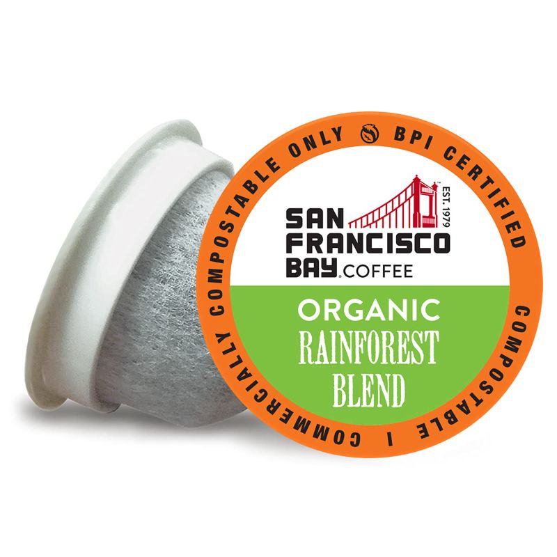 Photo 1 of ** EXP: 31 AUG 2022 **   ** NON-REFUNDABLE **   ** SOLD AS IS **
SF Bay Coffee OneCUP Organic Rainforest Blend 80 Ct Medium Roast Compostable Coffee Pods, K Cup Compatible including Keurig 2.0 (Packaging May Vary)
