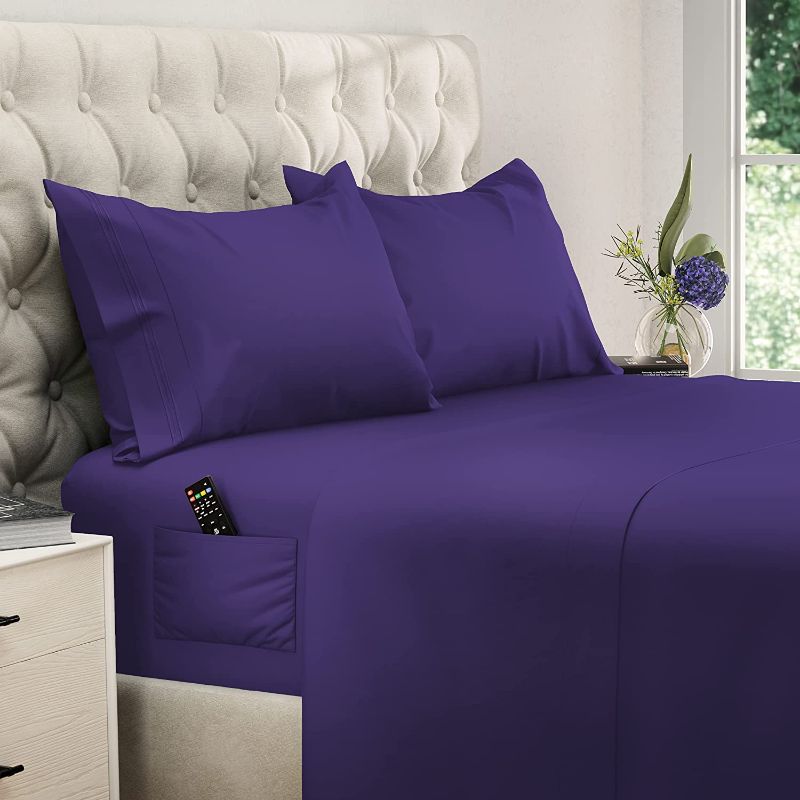 Photo 1 of ** DOES NOT COME WITH THE REMOTE **
DREAMCARE Queen Bed Sheets - 4 PCS Set - up to 15 inches - 2500 Supreme Collection - Superior Softness - Hotel Luxury Sheets & Pillowcases Set - Wrinkle and Fade Resistant (Queen, Purple)
