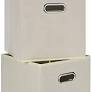 Photo 1 of  Chippon Storage Cubes, Fabric Cube Organizer with Handle, Foldable Cube Bins for Cloth or Accessary Storage, 11x11x11, Set of 2 (Beige) in Oman. 2 pack 