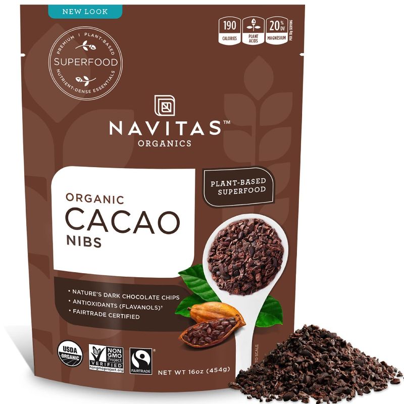 Photo 1 of **NON-REFUNDABLE**
BEST BY 7/22
Navitas Organics Raw Cacao Nibs, 16oz. Bag, 15 Servings - Organic, Non-GMO, Fair Trade, Gluten-Free
